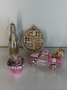 Ornament Set Pink Gold Whimsical